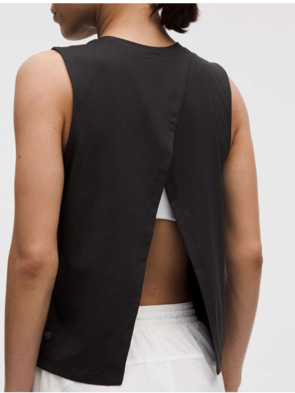 Lululemon NWT Pace Crush Cross-Back Graphic Tank Top Black M - Picture 2 of 5